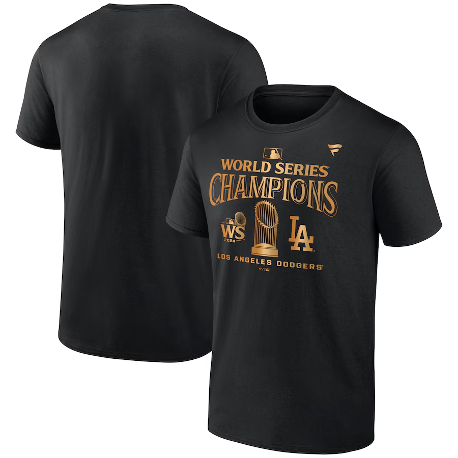 Men Los Angeles Dodgers 2024 MLB World Series Champions black T shirts